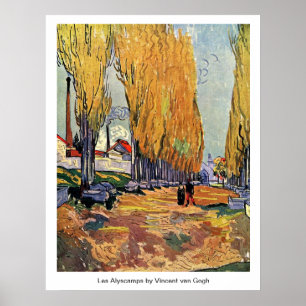 Les Alyscamps von Van Gogh. Herbstlandschaft Poster