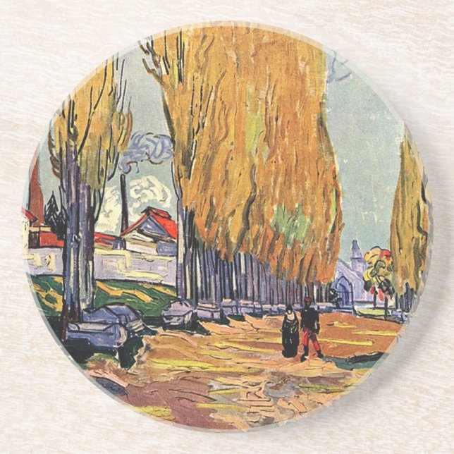 Les Alyscamps von Van Gogh. Herbstlandschaft Untersetzer (Vorne)