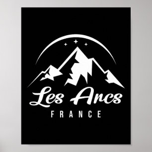 Les Arcs France Skigebiet Snowboarden Sou Poster