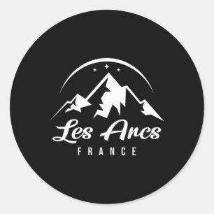 Les Arcs France Skigebiet Snowboarden Sou Runder Aufkleber
