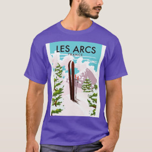 Les Arcs Frankreich Reise Ski Poster T-Shirt