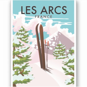 Les Arcs Frankreich Reise Skifahren Aufkleber
