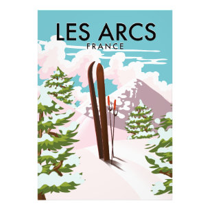Les Arcs Frankreich Reise Skifahren Fotodruck