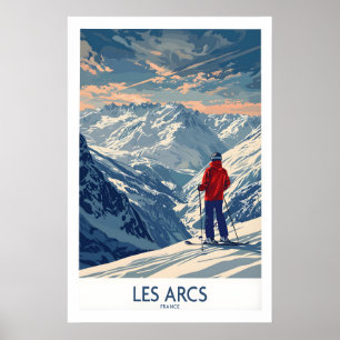 Les Arcs Ski Print - Frankreich 1 Poster