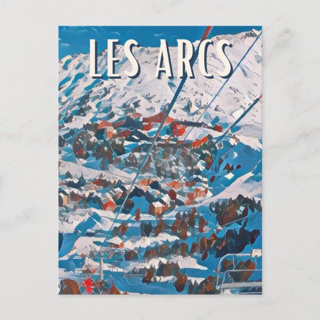 Les Arcs Skistation Postkarte (Vorderseite)