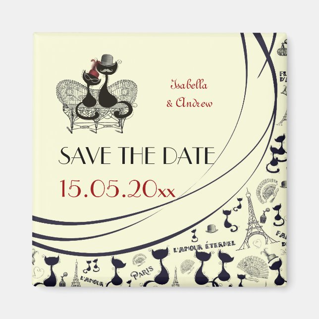 Les Aristochats Noirs - französische Leidenschaft Magnet (Vorne)