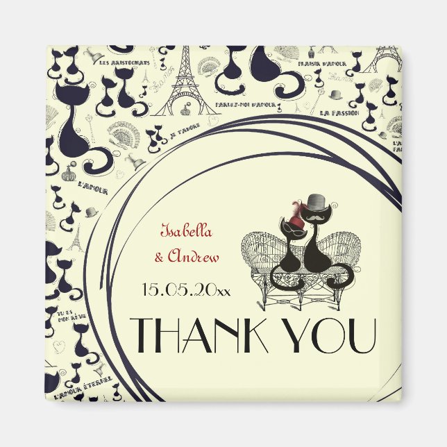 Les Aristochats Noirs - französische Leidenschaft Magnet (Vorne)