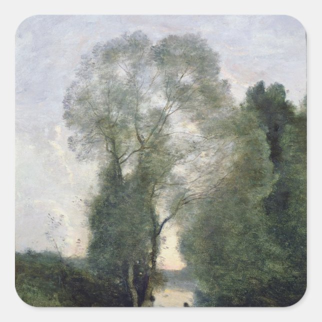Les Baigneuses Quadratischer Aufkleber (Vorderseite)