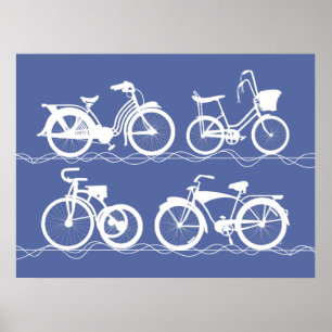 Les Bicyclettes White Poster