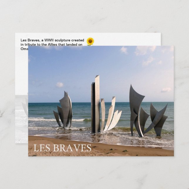 Les Braves Memorial, Normandie, Frankreich - Postc Postkarte (Vorne/Hinten)