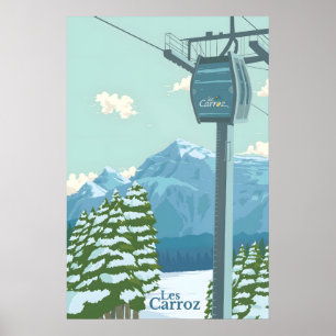 Les Carroz Skigebiet Reiseplakat Poster