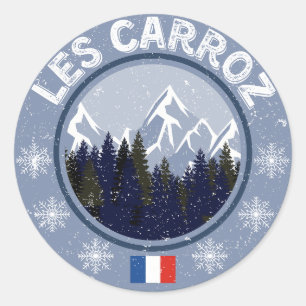 Les Carroz Station Runder Aufkleber