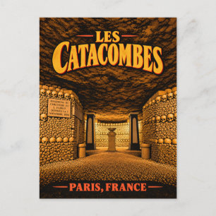 Les Catacombes Paris Frankreich Vintage Reise Postkarte