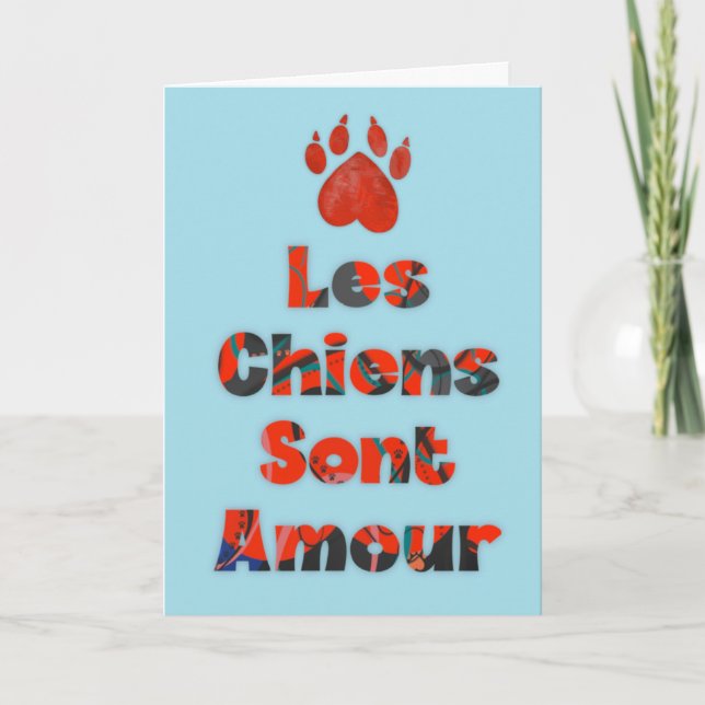 Les Chiens Sont Amour - Carte de sympathie Karte (Vorderseite)