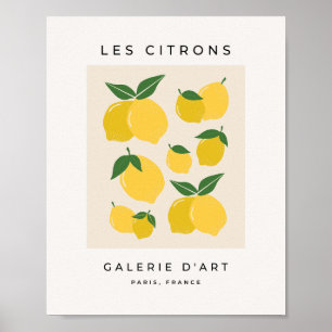 Les Citrons 01 Retro-Zitronen-Abstrakt Zitronen Poster