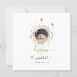 Les Confettis d'or Faire-part de Baptême Einladung