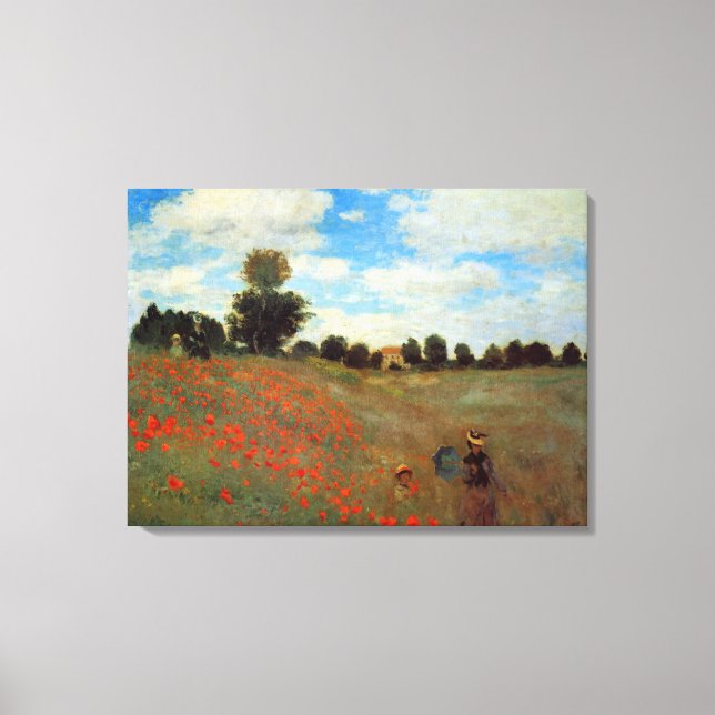 Les Coquelicots von Claude Monet Leinwanddruck (Vorderseite)