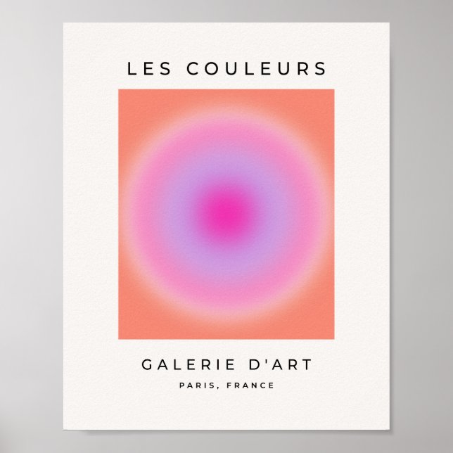 Les Couleurs 01 Orange and Pink Gradient Aura Poster (Vorne)