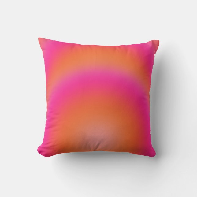 Les Couleurs 03 Hot Pink und Orange Gradient Aura Kissen (Vorderseite)
