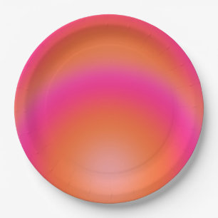 Les Couleurs 03 Hot Pink und Orange Gradient Aura Pappteller