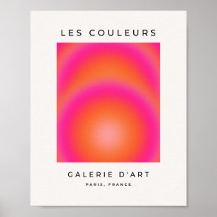Les Couleurs 03 Hot Pink und Orange Gradient Aura Poster