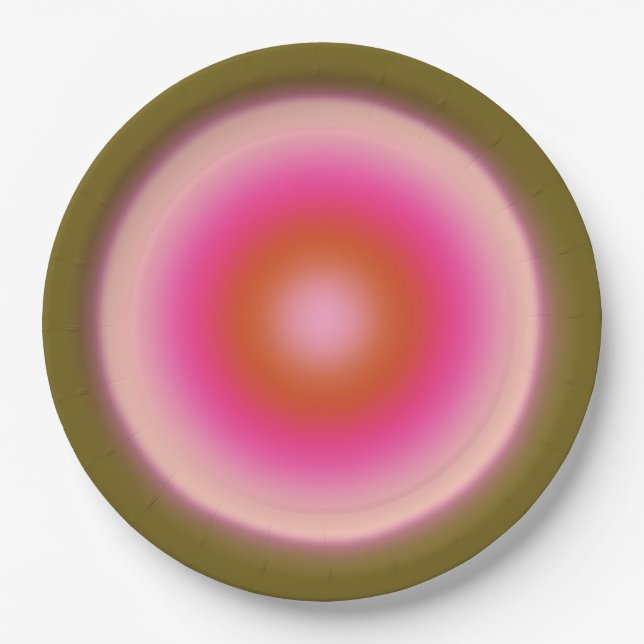 Les Couleurs 05 Gradient Olive and Pink Aura Pappteller (Vorderseite)