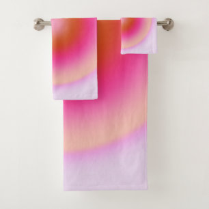 Les Couleurs 06 Lilac und Pink Gradient Aura Badhandtuch Set