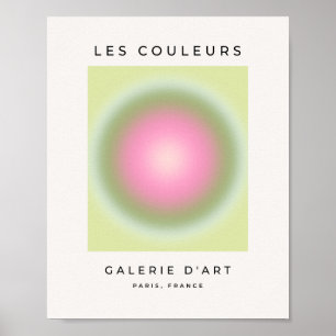 Les Couleurs 07 Gradient rosa und grüne Aura Poster