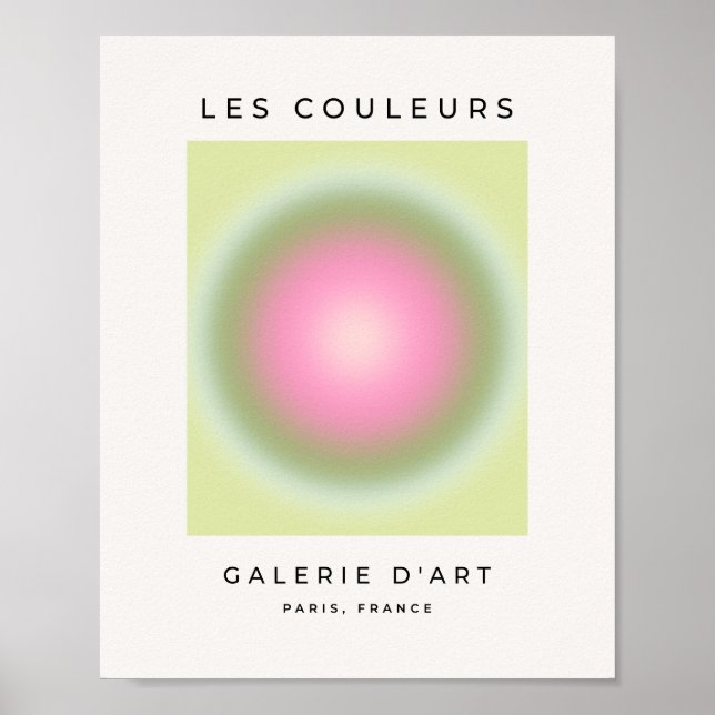 Les Couleurs 07 Gradient rosa und grüne Aura Poster (Vorne)
