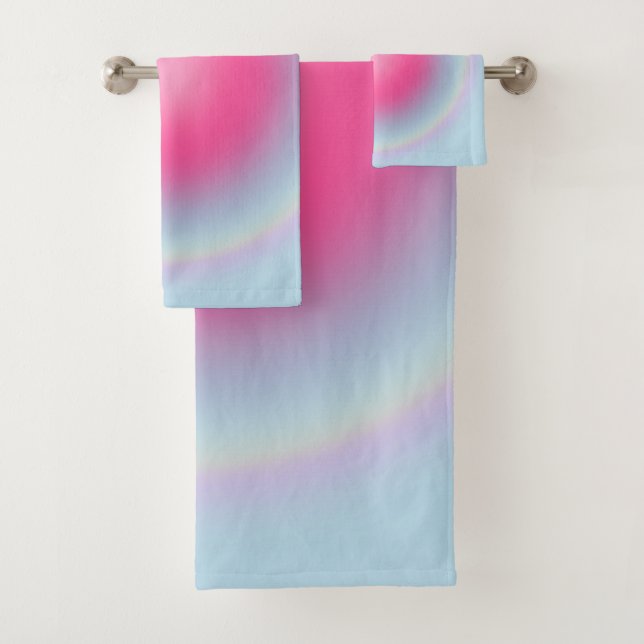 Les Couleurs 08 Gradient Pink und Blue Aura Badhandtuch Set (Insitu)