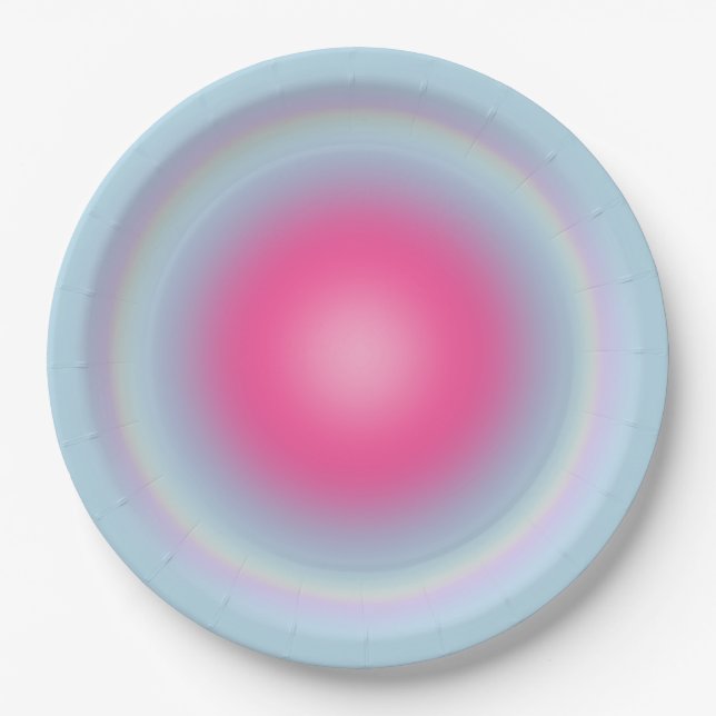 Les Couleurs 08 Gradient Pink und Blue Aura Pappteller (Vorderseite)