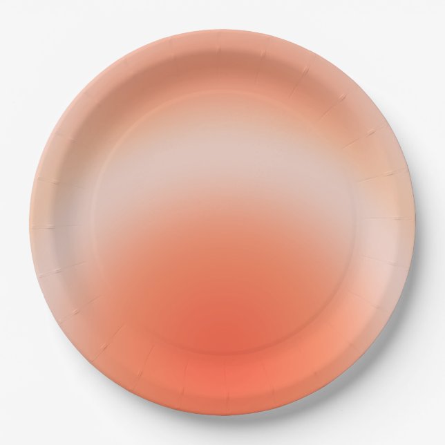 Les Couleurs 09 Orangefarbiger Gradienten-Aura Pappteller (Vorderseite)