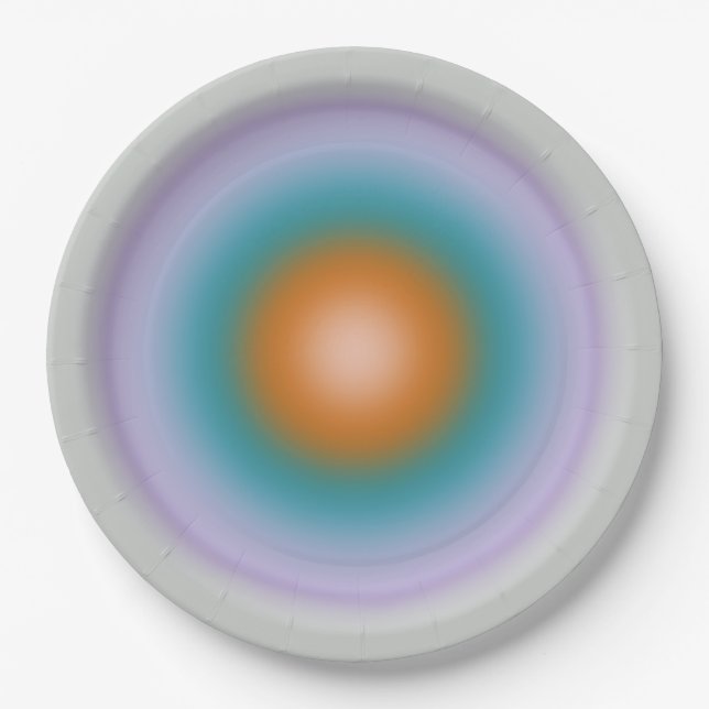 Les Couleurs 10 Bright farbenfrohe strahlende Aura Pappteller (Vorderseite)
