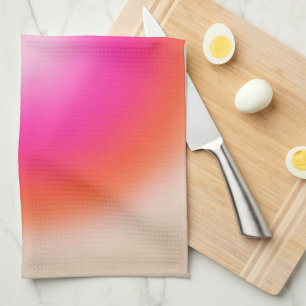 Les Couleurs 12 orange und rosa glänzen Geschirrtuch