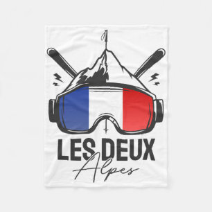 Les Deux Alpes France Ski Resort Retro Skifahren Fleecedecke
