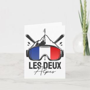 Les Deux Alpes France Ski Resort Retro Skifahren Karte