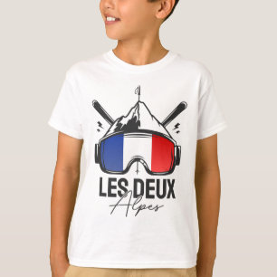 Les Deux Alpes France Ski Resort Retro Skifahren T-Shirt
