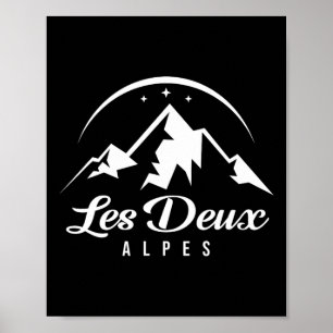 Les Deux Alpes France Skigebiet Snowboardfahren Poster