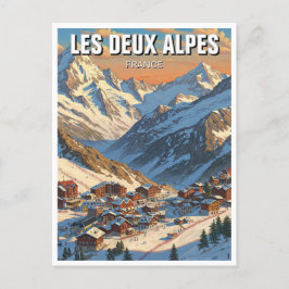 Les Deux Alpes France Travel Postkarte