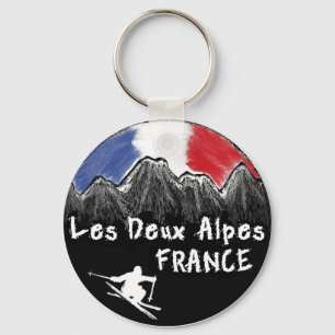Les Deux Alpes Frankreich Skifahrer Schlüsselanhänger