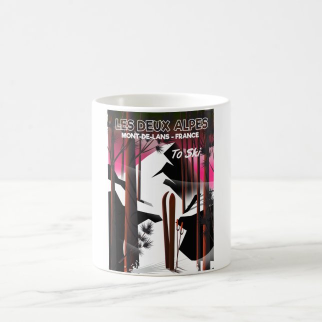 Les Deux Alpes, Frankreich - Skiposter Kaffeetasse (Mittel)