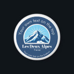 Les Deux Alpes Isère France ski resort souvenir  Magnet<br><div class="desc">Magnet from Les Deux Alpes,  Isère,  France with a gorgeous blue mountain with a sunny background and the option to add  a mountain or ski resort name. 

You can also customize it with your name.</div>