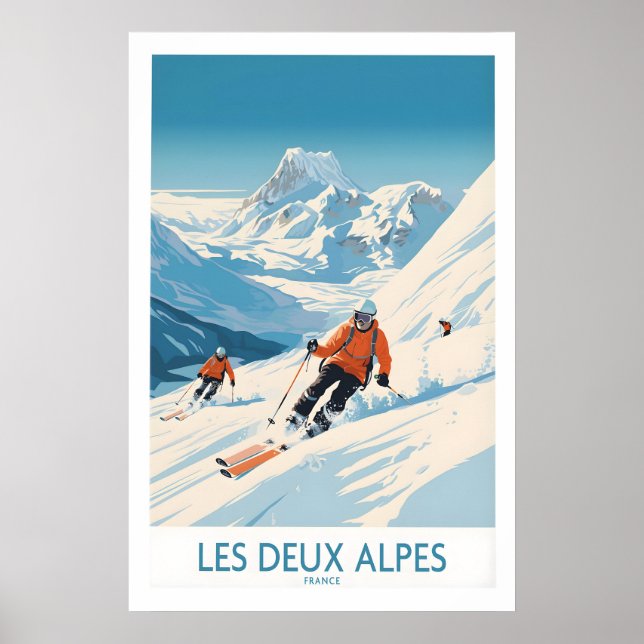 Les Deux Alpes Ski Print 1 Poster (Vorne)