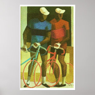 Les Deux Cyclistes - Zwei Radfahrer 1969 Ölpaintin Poster