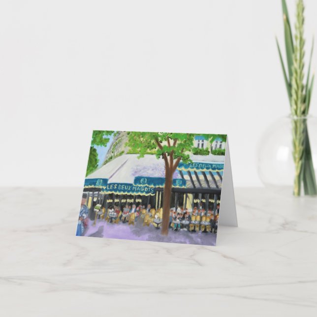 LES DEUX MAGOTS PARIS ANMERKUNGS-KARTE KARTE (Vorderseite)