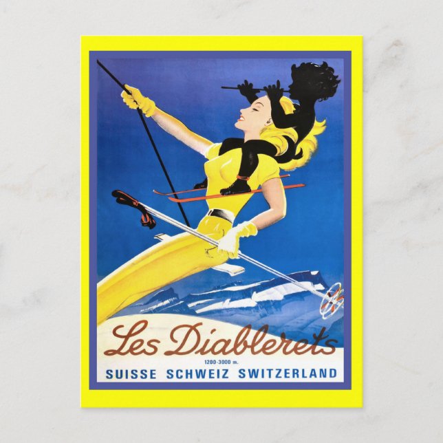 Les Diablerets, Schweiz Postkarte (Vorderseite)