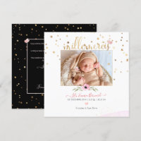Les etoiles d'or Remerciement Naissance Fille