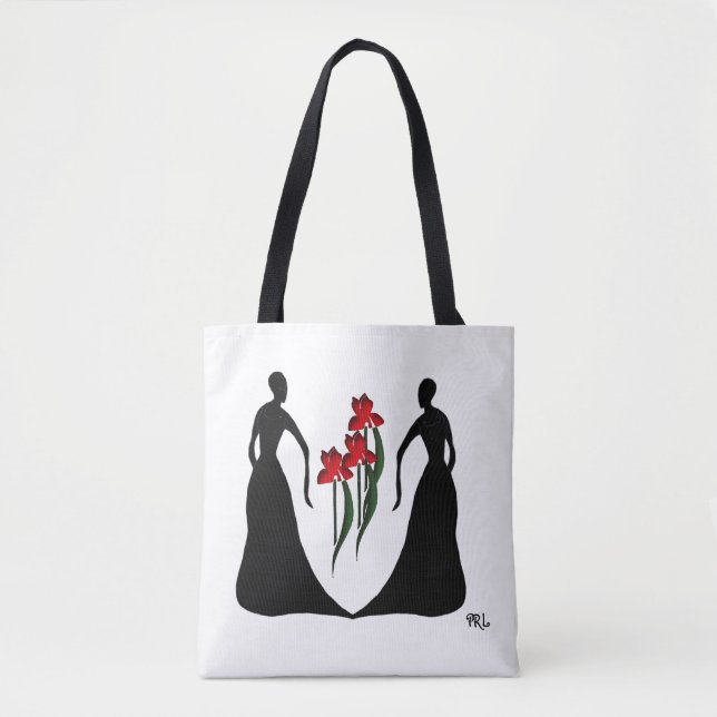Les Femmes Bold Red Irises Personalisierte Trageta (Vorderseite)