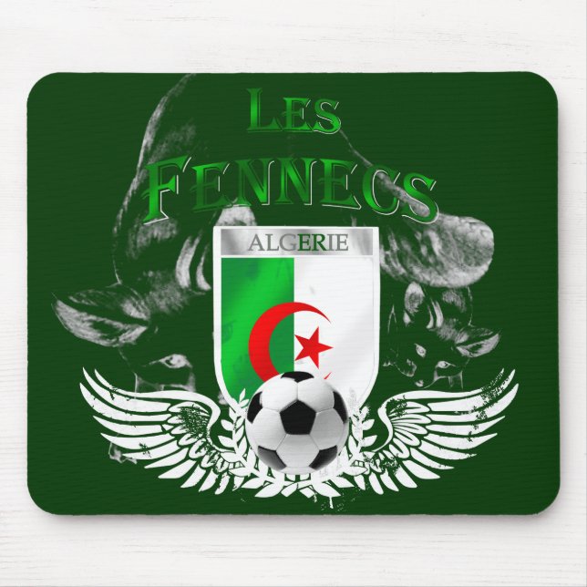 Les Fennecs Algerien Flagge Fußball mousepad (Vorne)