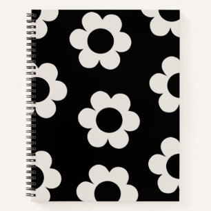 Les Fleurs 02 Retro Blume aus schwarzem und weißem Notizbuch